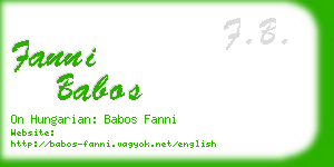 fanni babos business card